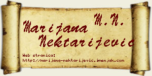 Marijana Nektarijević vizit kartica
